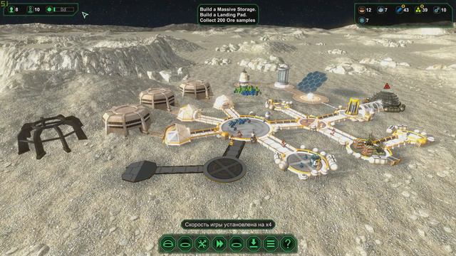 Игра Planetbase. Challenges The Rogue Moon. Добыть 200 единиц руды за 10 дней! смотреть онлайн
