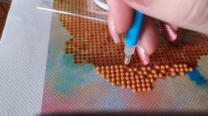 Алмазная мозаика. Обзор и процесс выкладки круглыми стразами.