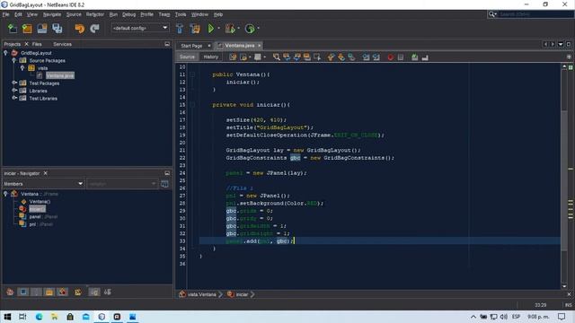 JAVA SWING - Ejemplo de GridBagLayout смотреть онлайн