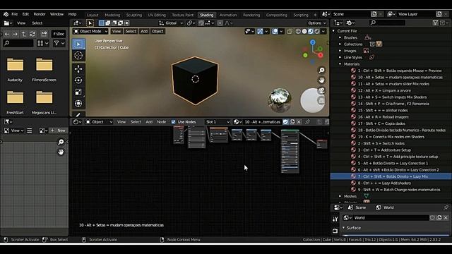 Todos os atalhos do Add-on Node Wrangler - Blender 2.90 смотреть онлайн