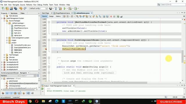4. Hotel Management System in java - Admin Home Page (JFrame, Mysql Database, Netbeans IDE) смотреть онлайн