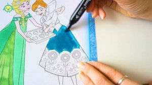 Elsa and Anna Frozen | РАСКРАСКА |  Ельза и Анна