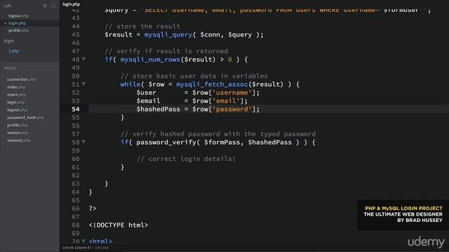 008 MySQL Project 1 Code a Login Form, Profile Page Logout Tutorial смотреть онлайн