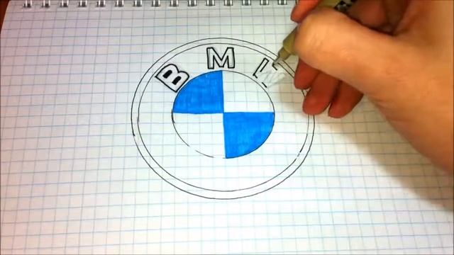 Простые рисунки #6 Как нарисовать логотип БМВ BMW смотреть онлайн