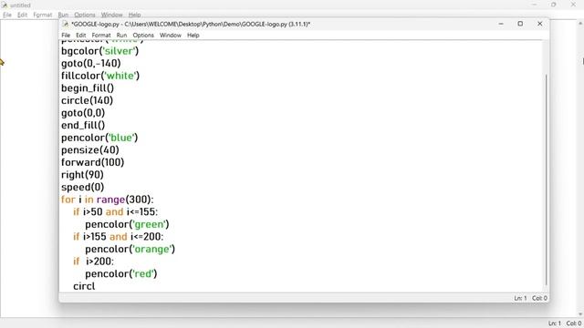 Google-Create Google Logo Using turtle module in Python#python #trending #coding #viral смотреть онлайн