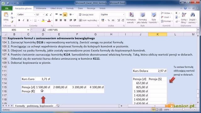 10. Microsoft Excel 2007/2010 - autowyp, kopiowanie formuł, adres. komórek, edycja formuł смотреть онлайн
