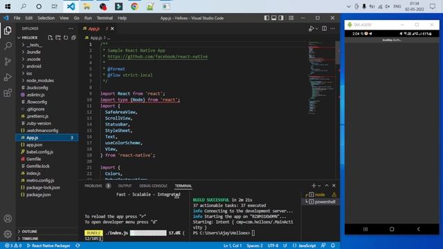 React Native First Application Hello World || in Hindi #1 смотреть онлайн