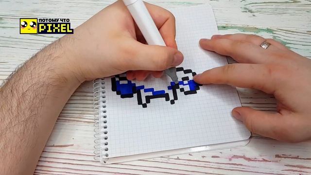 мини ТИК из игры БРАВЛ СТАРС РИСУНКИ ПО КЛЕТОЧКАМ - PIXEL ART смотреть онлайн