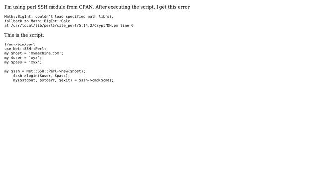 Couldn't load specified math lib(s) when using a script from CPAN смотреть онлайн