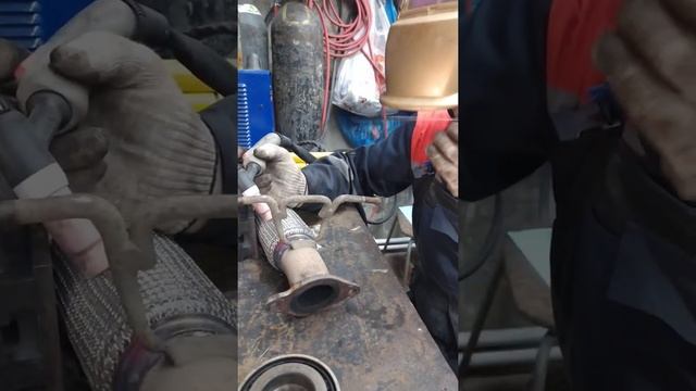 Сварка гофры + пламягаситель