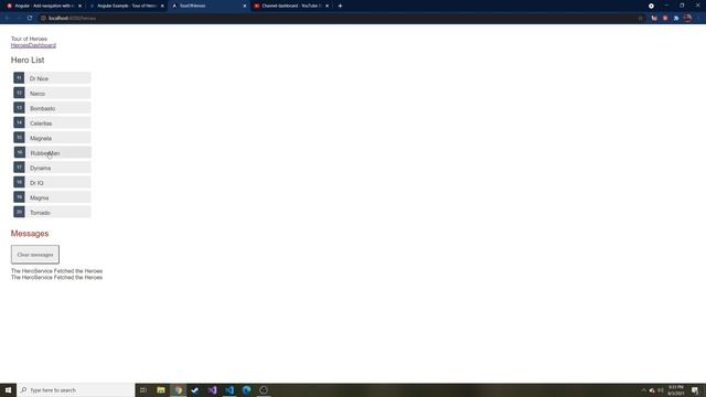 Angular Navigation with Route Parameters - Angular Tour of Heroes Tutorial Part 13 смотреть онлайн