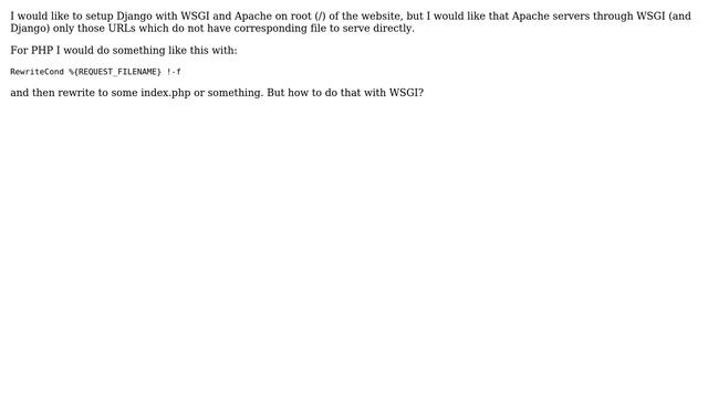 DevOps & SysAdmins: How to configure Apache WSGI for Python to serve only non-existing files? смотреть онлайн