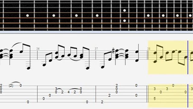 Твин Пикс (Twin peaks) - Main Theme Guitar lesson acoustic tabs смотреть онлайн