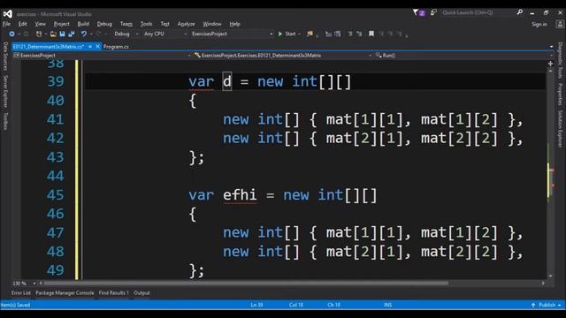 determinant 3x3 matrix in c# смотреть онлайн