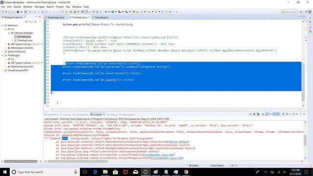 Selenium Webdriver code to get text from webelement Tutorial 15 смотреть онлайн