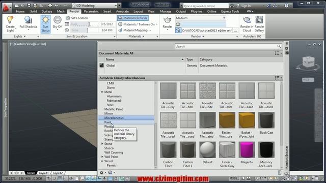AutoCAD Render (materyal paneli ve kullanımı) смотреть онлайн
