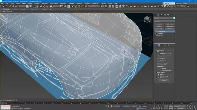 3ds Max. Моделирование автомобиля 6 – TurboSmooth, Extrude, Chamfer, Inset, Clay