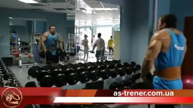 МЫШЦЫ Трапеции упражнение с гантелями по 50кг смотреть онлайн