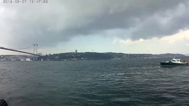 Вид из азиатской части Стамбула на первый Босфорский мост и европейскую часть смотреть онлайн