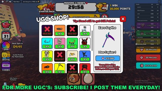 How To Get Zarc Scythe in UGC Don't Move (ROBLOX FREE LIMITED UGC ITEMS) смотреть онлайн