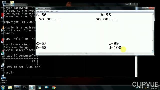 Use of "ASCII" in sql смотреть онлайн