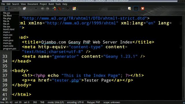 Ojambo - Geany PHP Web Server (vs 0068) смотреть онлайн