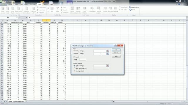 F Test in Excel смотреть онлайн