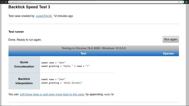 Backtick Template Literals Slower? - JavaScript String Testing смотреть онлайн