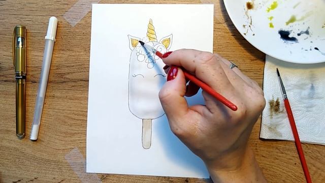 Рисуем МОРОЖЕНОЕ-ЕДИНОРОГА. Поэтапный мастер класс смотреть онлайн