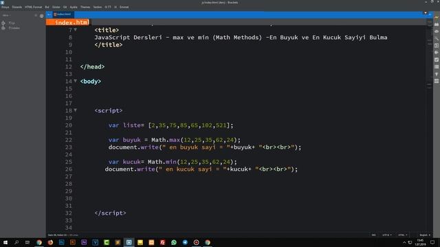 108- JavaScript Dersleri - max ve min Math Methods - En Buyuk ve En Kucuk Sayiyi Bulma смотреть онлайн