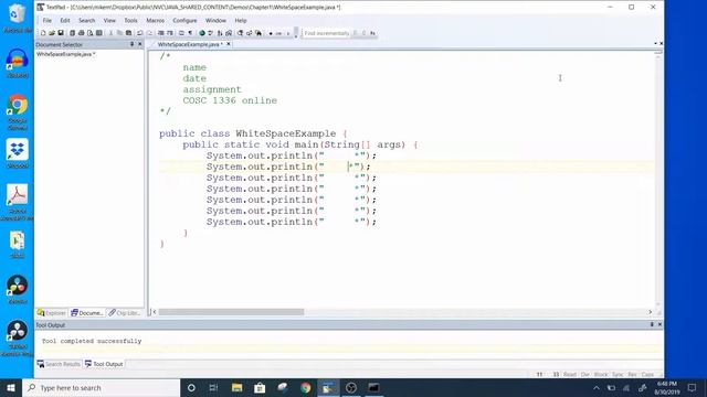 Java 1, Fall 2019 - Chapter 1, White Space in Java Example смотреть онлайн