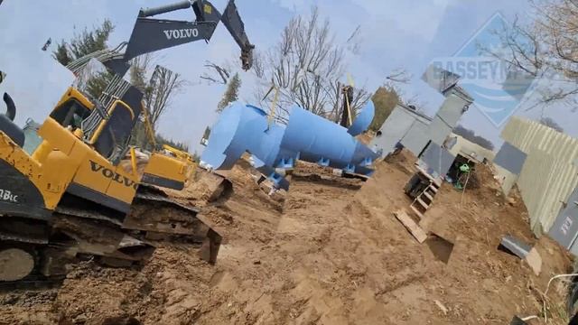 Емкость 40м3, 40 тонн горизонтальная пластиковая из полипропилена для питьевой воды, резервуар, бак смотреть онлайн