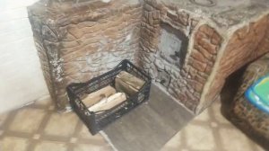 Что стало с печью через четыре года ,декор из плиточного клея.
