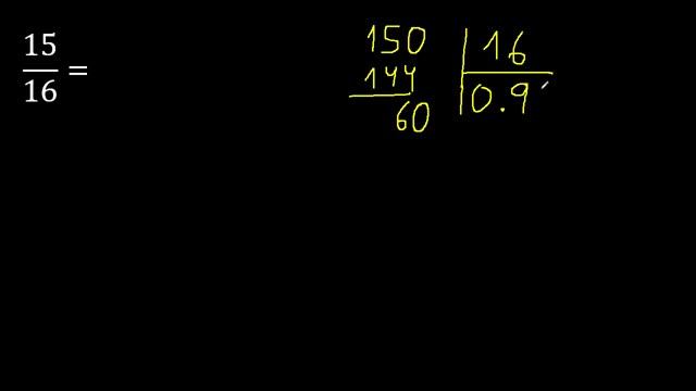 convertir 15/16 a decimal , transformar fracciones a decimales , de fraccion a decimal, como смотреть онлайн