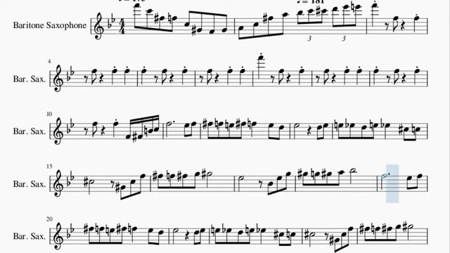 Baritone Sax Sheet Music: How to play Cynthia Battle (Pokemon) by Junichi Masuda смотреть онлайн