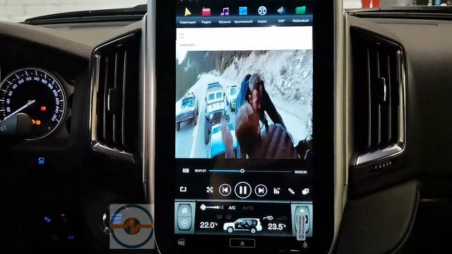 Магнитола Carmedia ZF-1807-DSP-X6 в стиле Тесла для Toyota Land Cruiser 200 смотреть онлайн