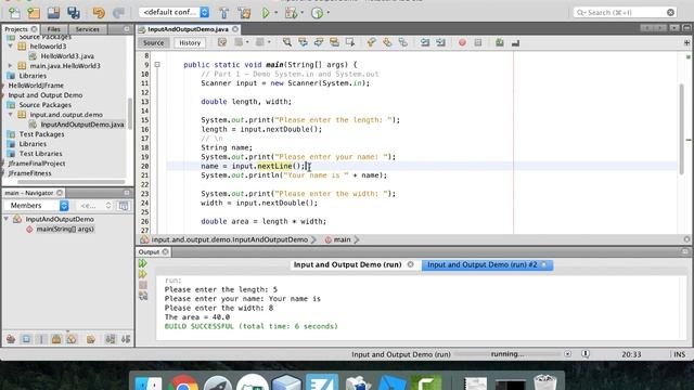 Input and Output Demo In Java смотреть онлайн