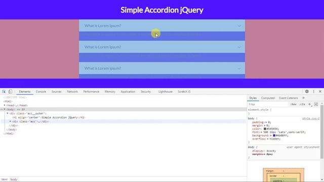 Simple responsive accordion using jQuery смотреть онлайн