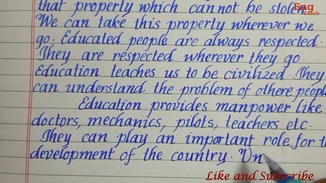 Essay on "Importance of Education" |Essay writing | English handwriting|Essay in English|Eng Teach смотреть онлайн