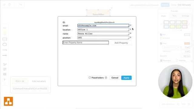 Shortcut #25 - How to edit the metadata of an object in draw.io смотреть онлайн