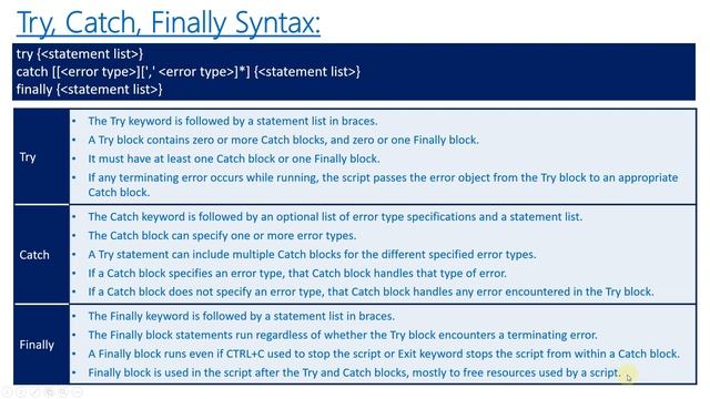 Exception Handling - PowerShell Tutorial - Class 39 смотреть онлайн