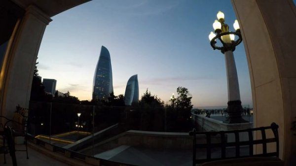 Баку Здания Flame Towers ( timelapse ) | flame towers