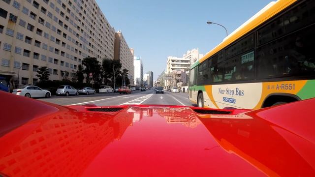 (Ferrari) フェラーリ 458 スパイダー 街乗り 外苑西通り リアビュー４K