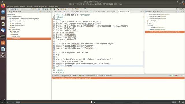 JSP Mysql Connectivity in Ubuntu смотреть онлайн