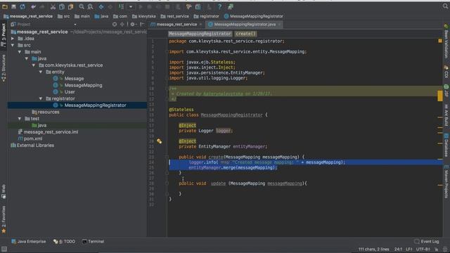 7 урок. Java REST service. Создание классов регистраторов смотреть онлайн