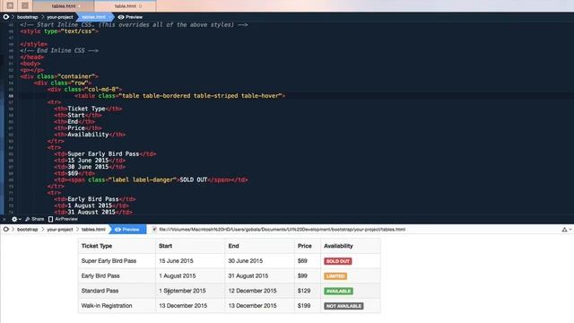 Creating & Styling Responsive Tables for Data - Bootstrap Basics смотреть онлайн