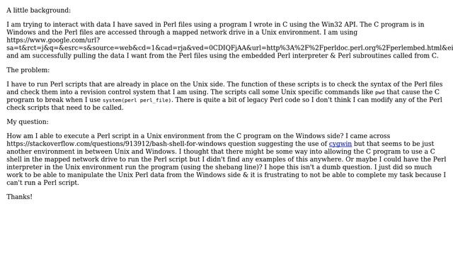 How to run a Perl script in a Unix environment from Windows? смотреть онлайн
