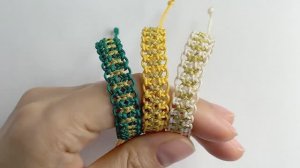 красивый браслет макраме с регулирующим замком