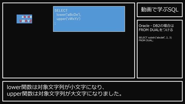 【データベース】動画で学ぶSQL　SELECT 17 lower関数・upper関数 смотреть онлайн