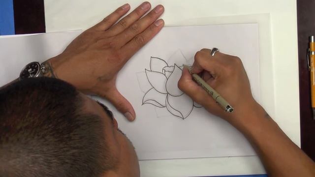 How to draw a lotus flower tattoo design - Element Tattoo Supply смотреть онлайн